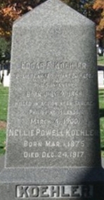 Koehler tombstone in Arlington National Cemetery
