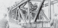 The Ludendorff Bridge at Remagen, Germany, after the collapse.