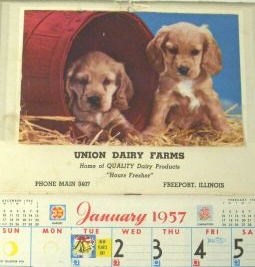 Union Dairy calendar