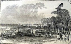 Camp Scott, Freeport, Illinois, as shown in Harper's Weekly, June 15, 1861